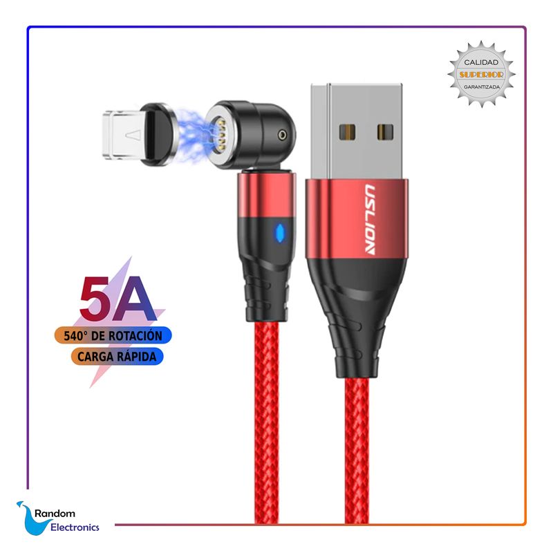 GENERICO - USLION CABLE MAGNETICO ROTACION 540  5A IPHONE