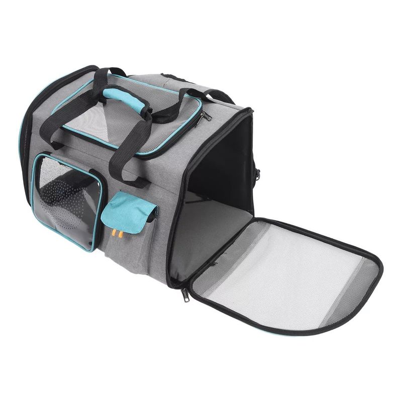 GENERICO - Mochila maletinTransportador Para Gato Perro 50x34x30cm - gris