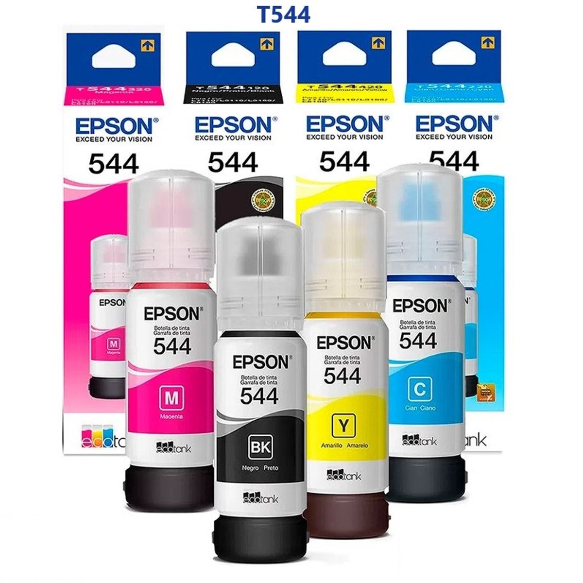 EPSON - Tinta Para Epson T544 Pack x4 Colores CMYBK