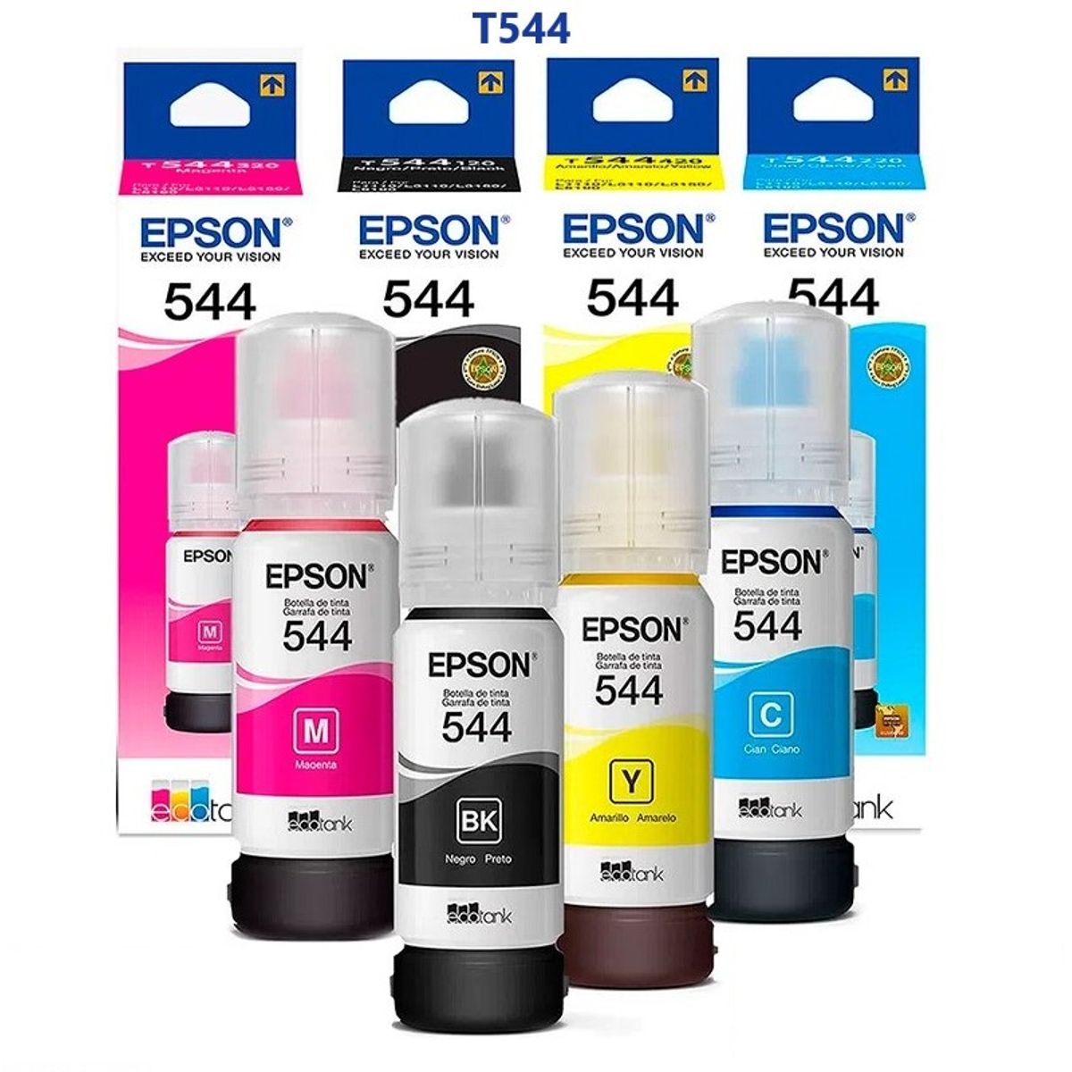 EPSON - Tinta Para Epson T544 Pack x4 Colores CMYBK