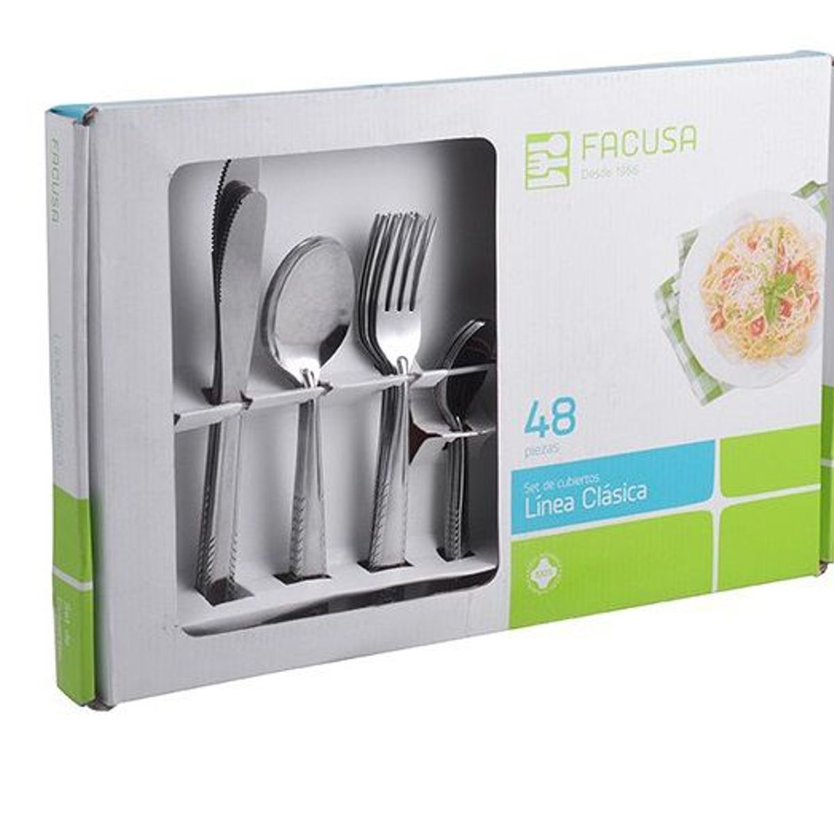 FACUSA - Set de cubiertos 48 Piezas Acero Inoxidable Modelo Rosita  Facusa