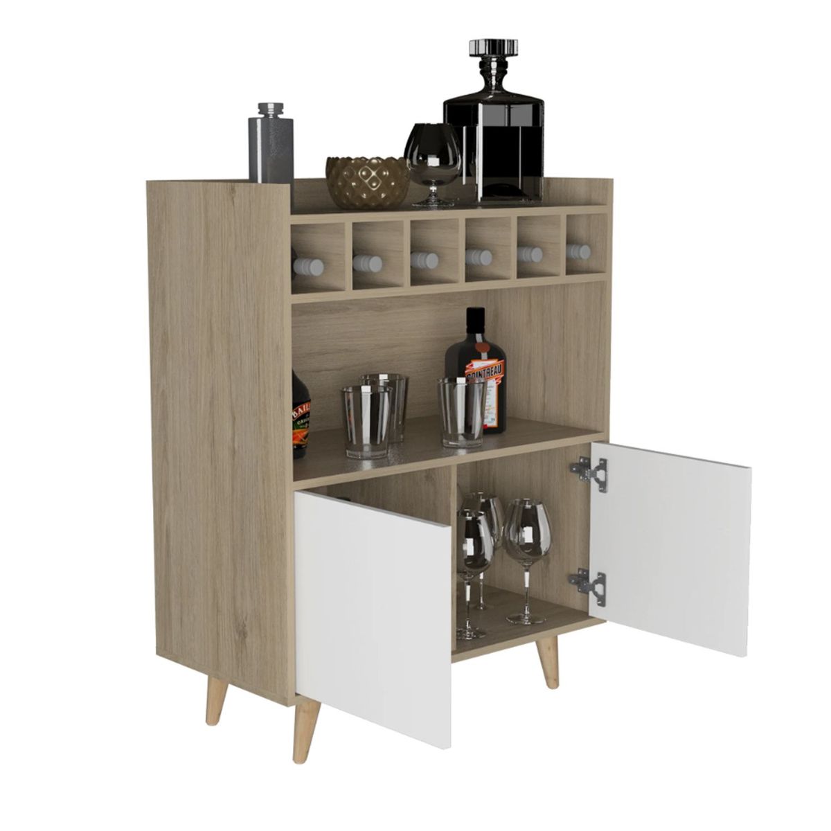 VENTITAS HOME - Mueble de Bar Lorie Ventitas Home Color Duna y Blanco