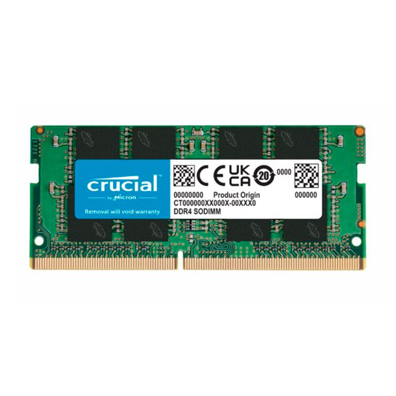 CRUCIAL - MEMORIA RAM CRUCIAL 8GB DDR4 3200 SODIMM - P/N: CT8G4SFRA32A
