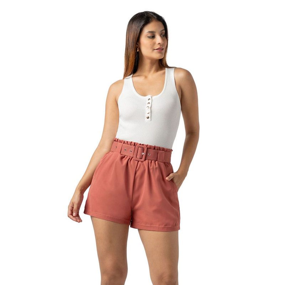 INDEMA - Polo de Hilo Sin Mangas Mujer Color Blanco