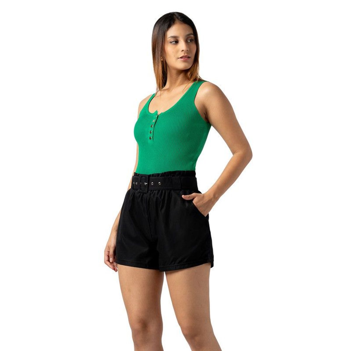 INDEMA - Polo de Hilo Sin Mangas Mujer Color Verde