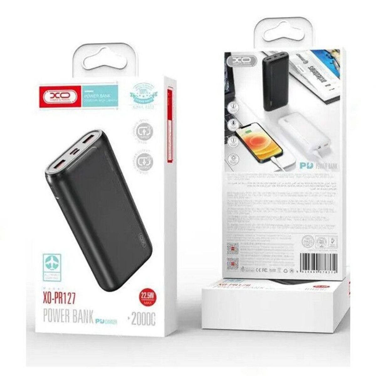 XO SIMPLE IS BEAUTY - Power Bank XO PR-127 20000 mAh PD20W + QC 30 Con Carga de 225W