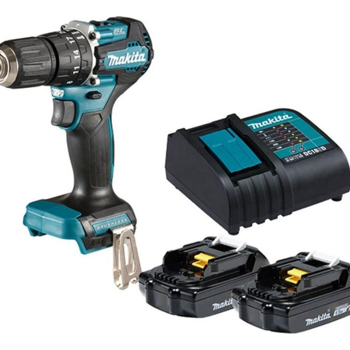 MAKITA - Taladro Percutor  1/2 Dhp487Syx2 18V Lxt Bl 2 X  1.5 Ah Makita