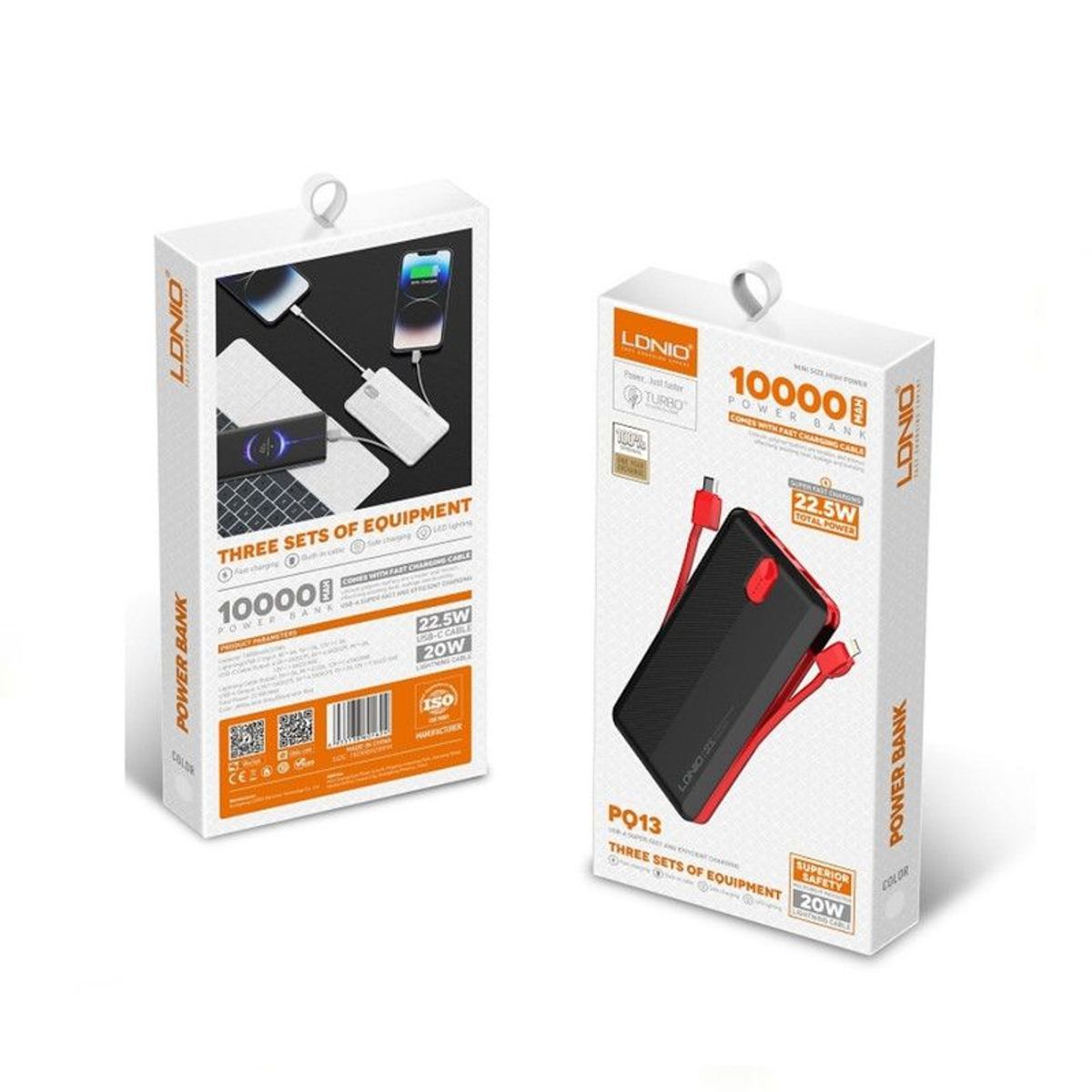 LDNIO - Power Bank LDNIO 10000 mAh PQ13 con Carga de 225W - Negro