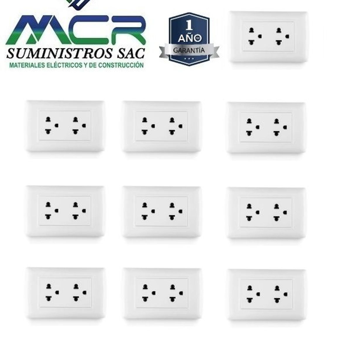 GENERICO - Tomacorriente Doble P/T 10 unidades