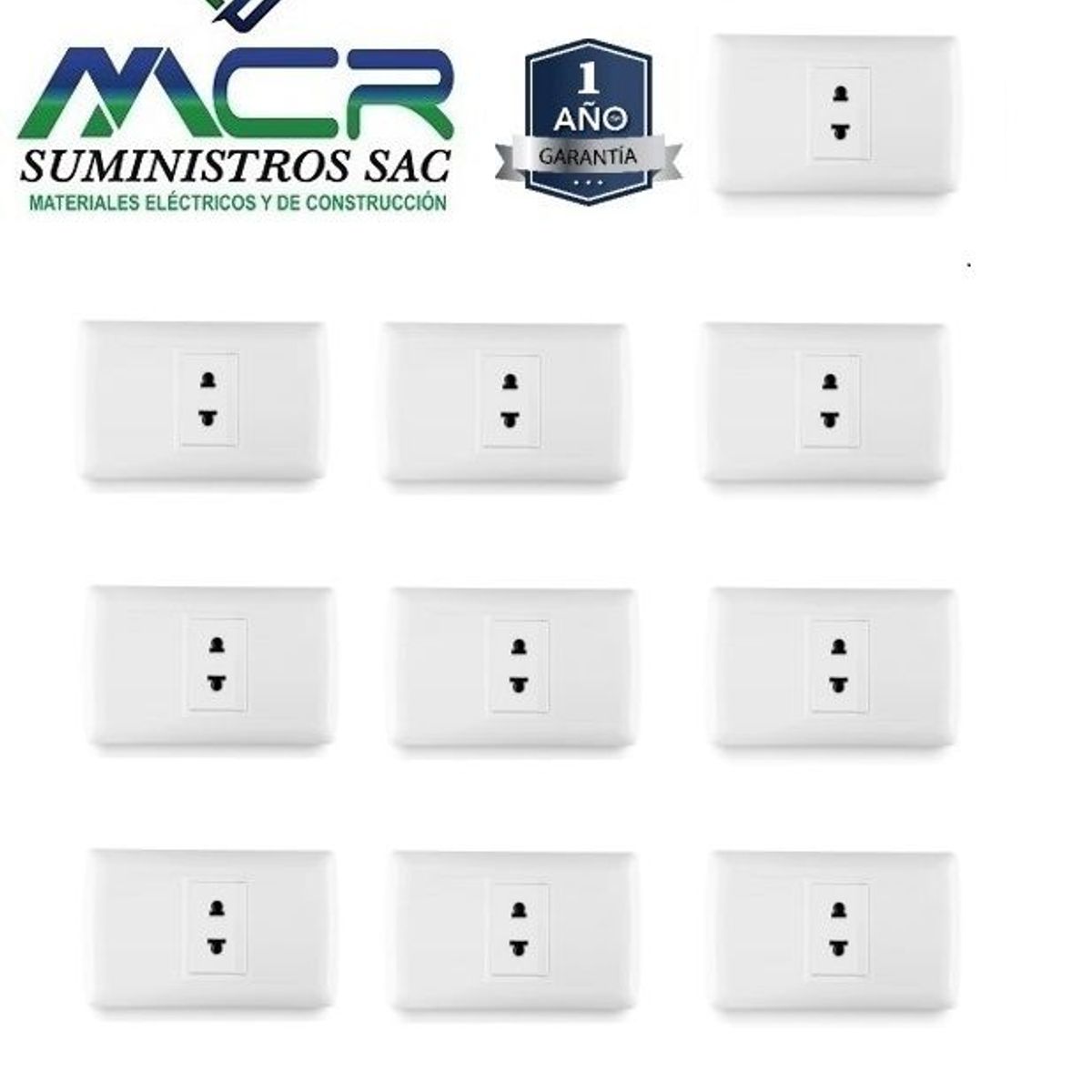 GENERICO - Tomacorriente simple 10 unidades