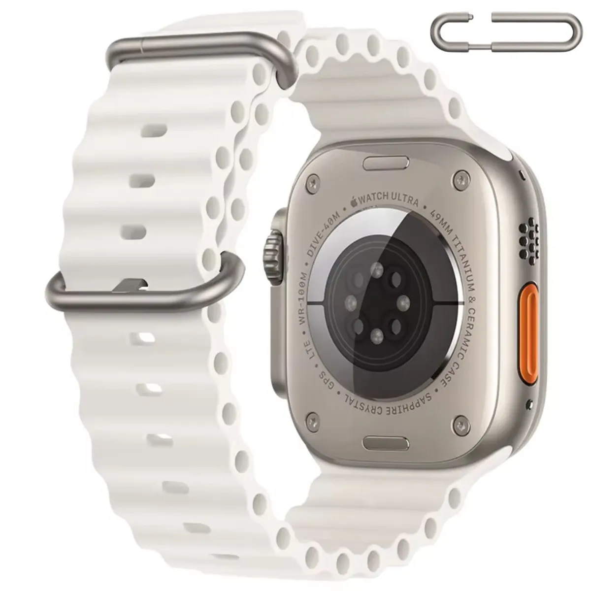 OEM - Correa Ocean Ultra para Apple Watch Color Blanco Hebilla Ajustable Titanio