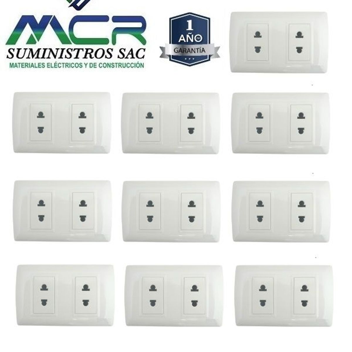 GENERICO - Tomacorriente Doble 10 unidades