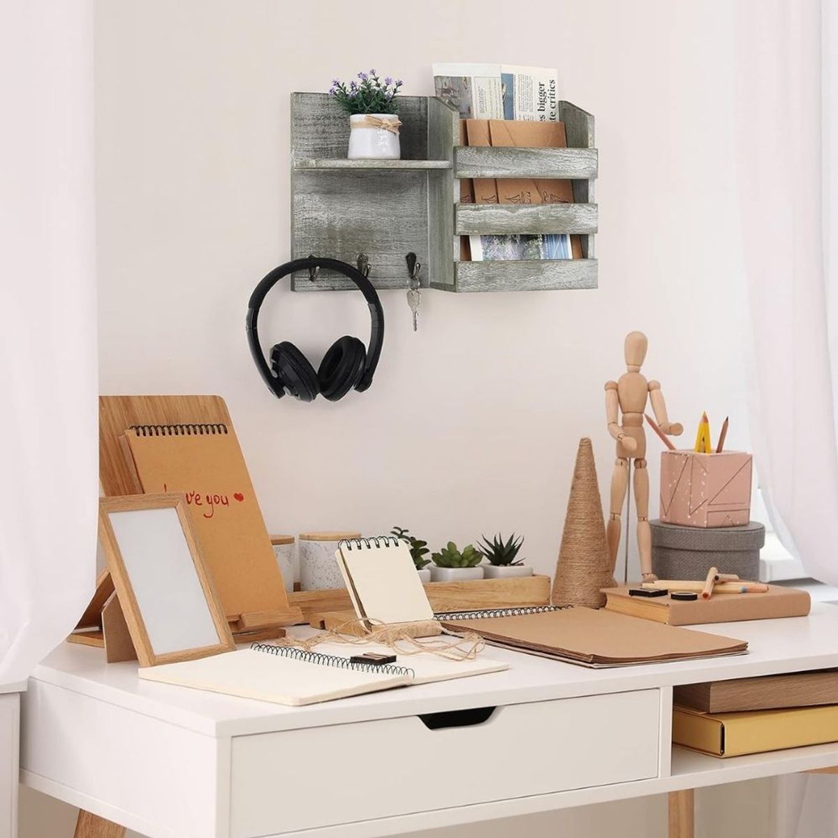 GENERICO - Perchero Flotante Armado Asa Color Cemento Ruta 81