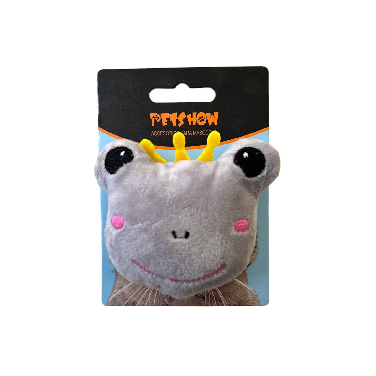 GENERICO - Juguete para Gatos de peluche con forma de Rana - Plomo.