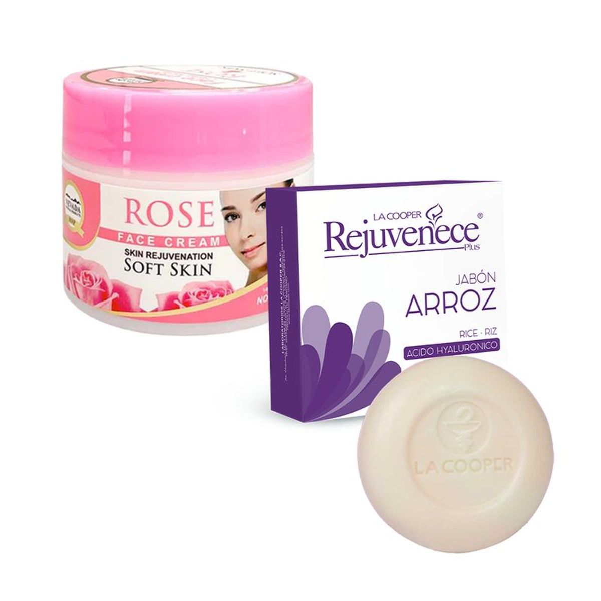 NEVADA NATURAL PRODUCTS - Crema facial extracto de Rosa + Jabón Plus con Arroz & AH