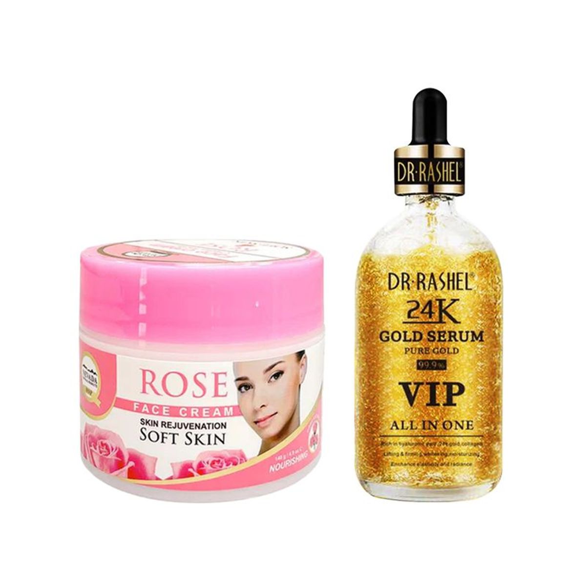 NEVADA NATURAL PRODUCTS - Crema facial extracto de Rosa +Suero Blanqueador Oro 24K 99%