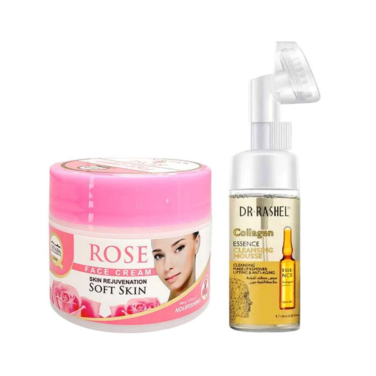 NEVADA NATURAL PRODUCTS - Crema facial extracto de Rosa + Limpiador Facial Colágeno