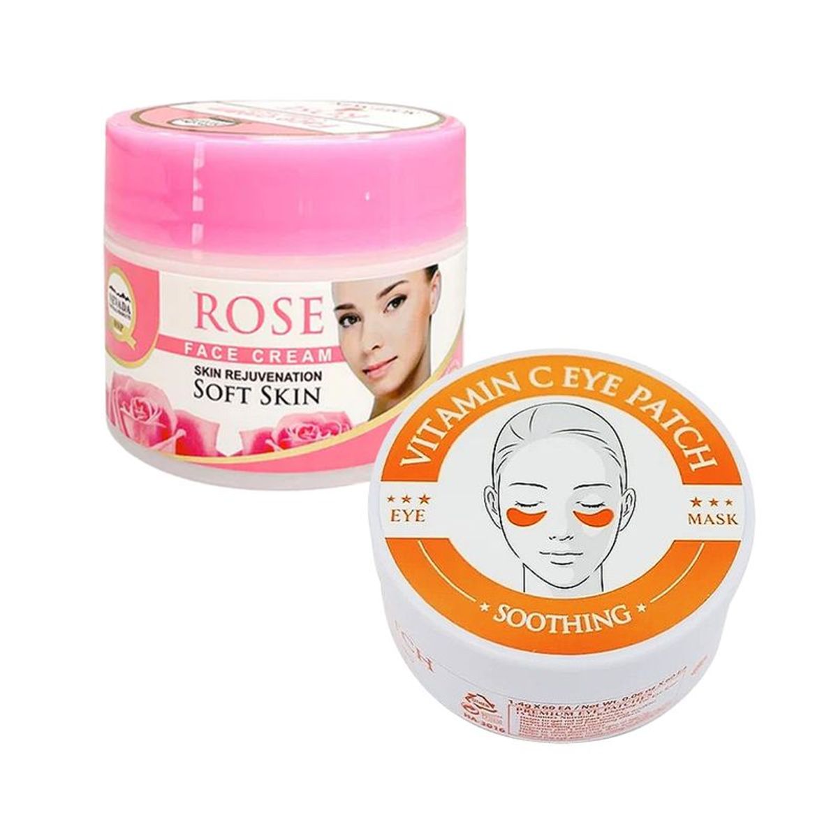 NEVADA NATURAL PRODUCTS - Crema facial extracto de Rosa + Parches de Ojos Vitamina C