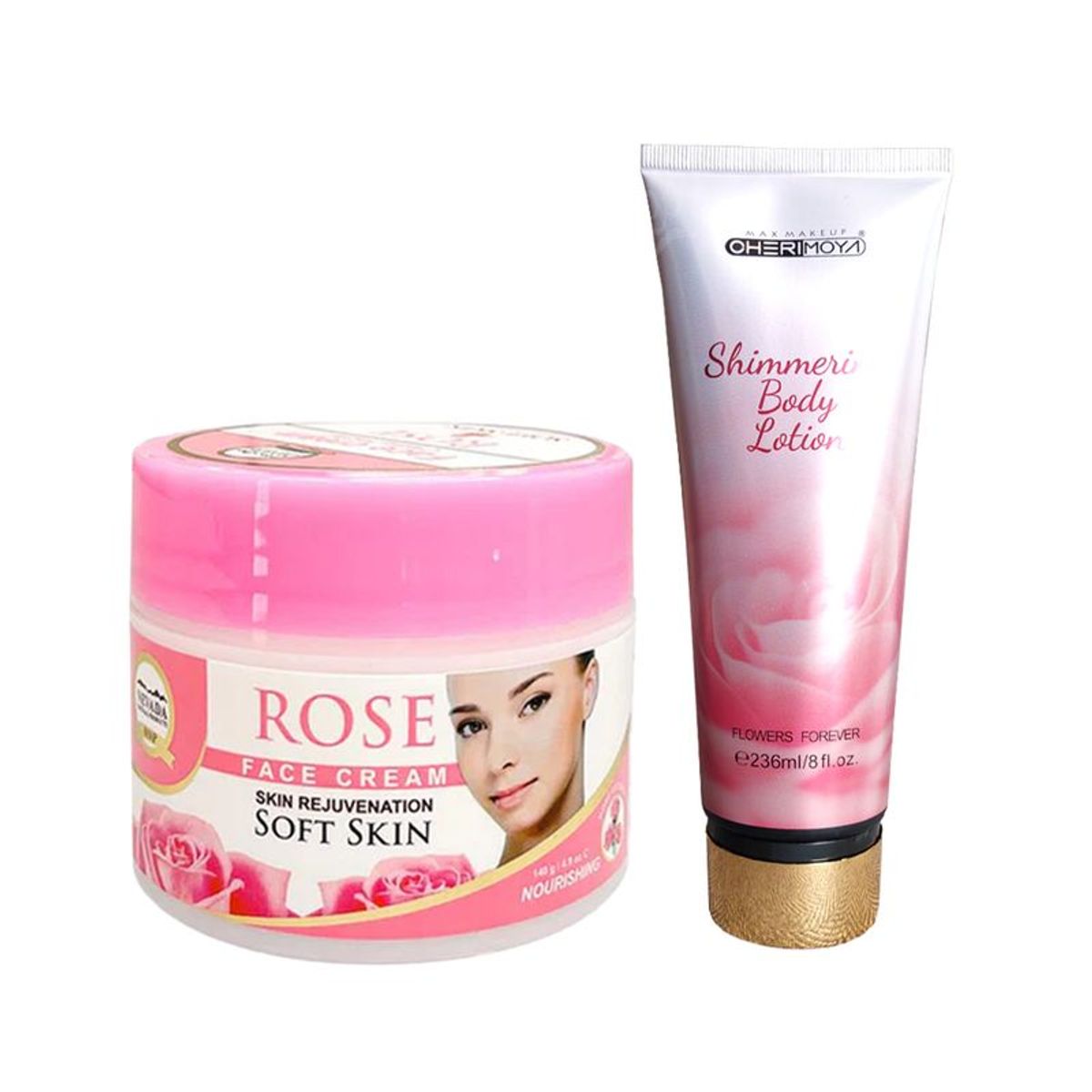 NEVADA NATURAL PRODUCTS - Crema facial extracto de Rosa + Crema Corporal Aroma Flores