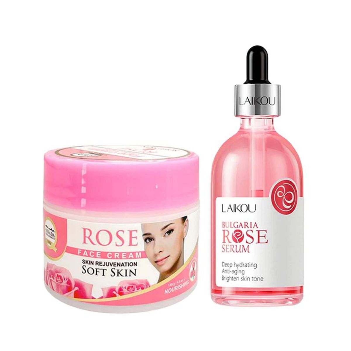 NEVADA NATURAL PRODUCTS - Crema facial extracto de Rosa + Serum Facial Bulgaria Rose