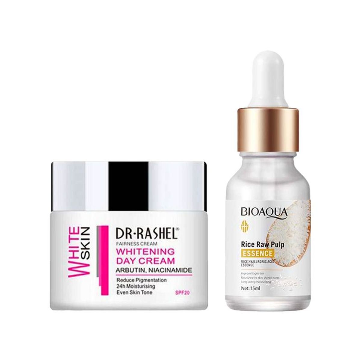 GENERICO - Crema Facial Blanqueadora de Dia + Serum Extracto de Arroz