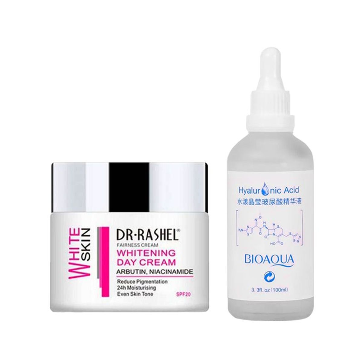 GENERICO - Crema Facial Blanqueadora de Dia + Serum de Ácido Hialurónico