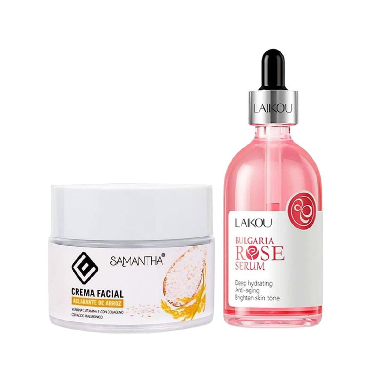 GENERICO - Crema Facial Extracto de Arroz + Serum Facial Bulgaria Rose