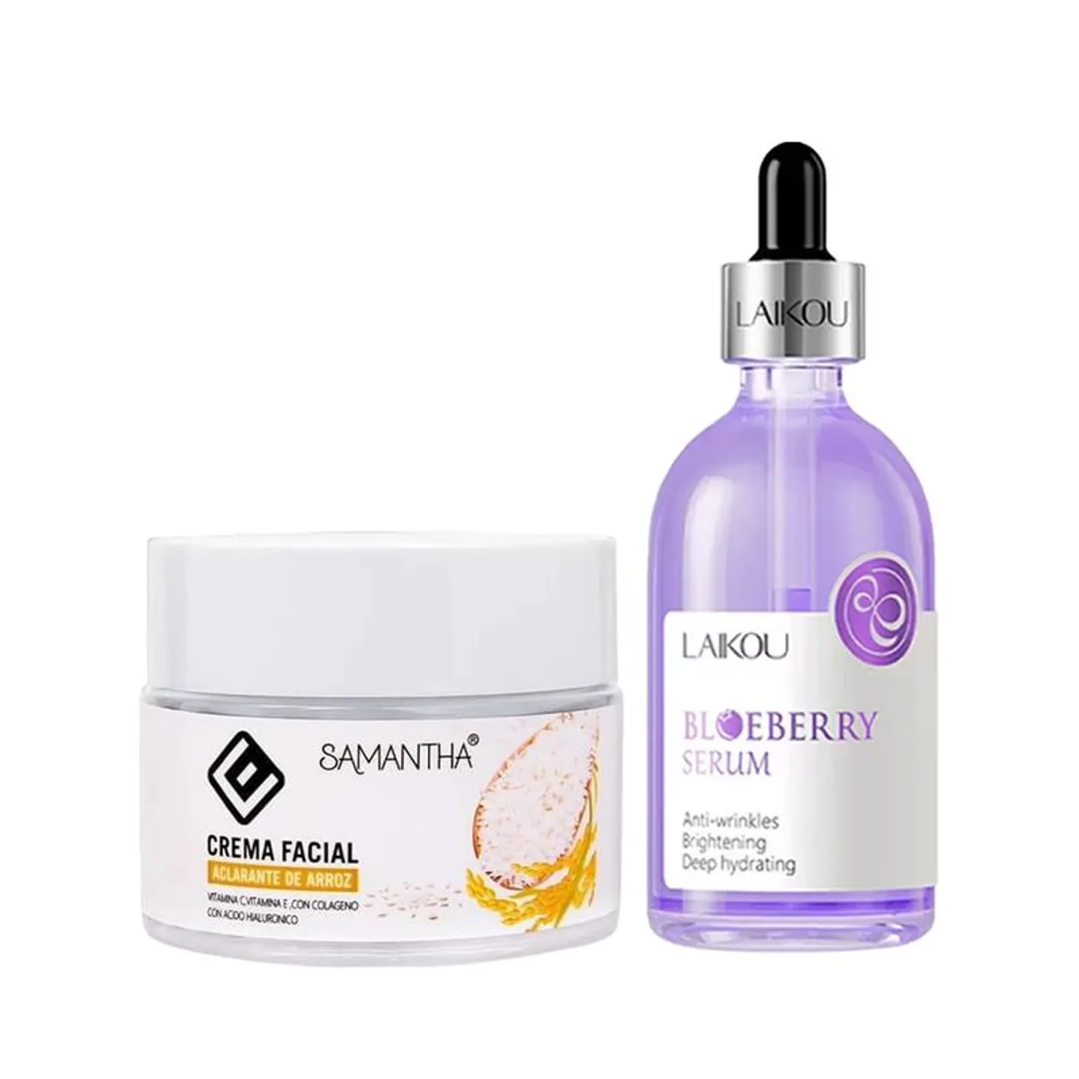 GENERICO - Crema Facial Extracto de Arroz + Serum Facial Arándanos