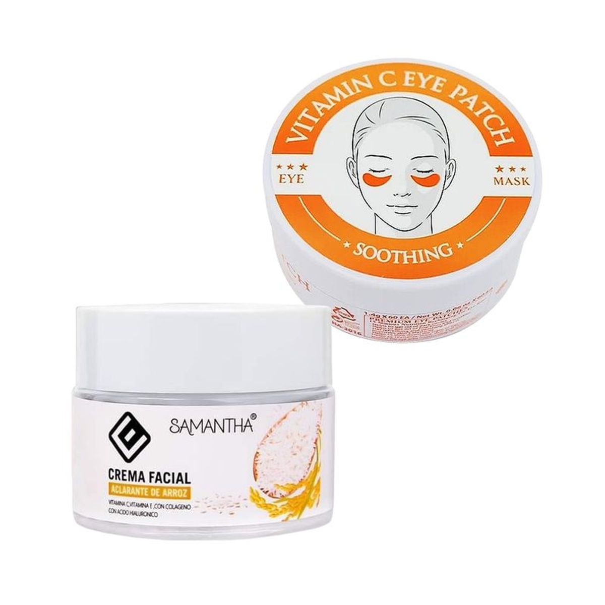 GENERICO - Crema Facial Extracto de Arroz + Parches de Ojos Vitamina C