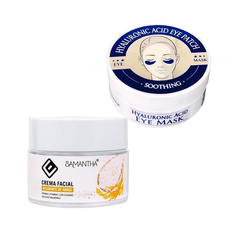 GENERICO - Crema Facial Extracto de Arroz + Parches de Ojos AH