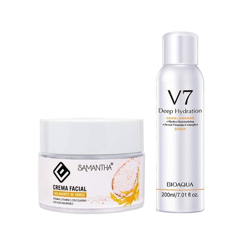 GENERICO - Crema Facial Extracto de Arroz + Spray Corporal Aclarador V7