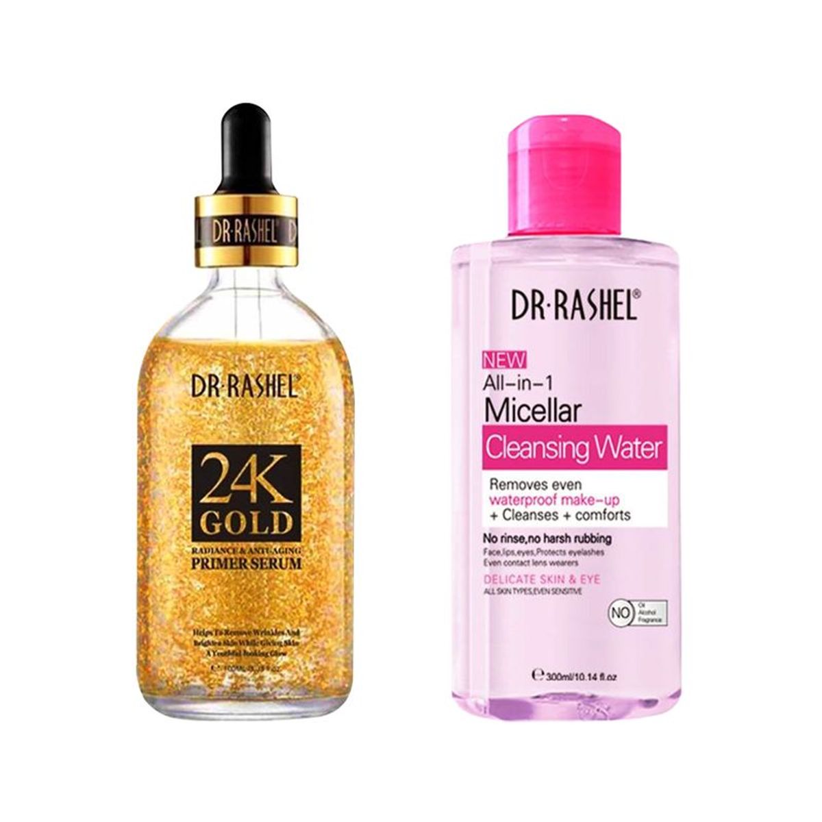 GENERICO - Suero Facial Antiarruga 24k Oro + Agua Limpiadora Micelar Rosa
