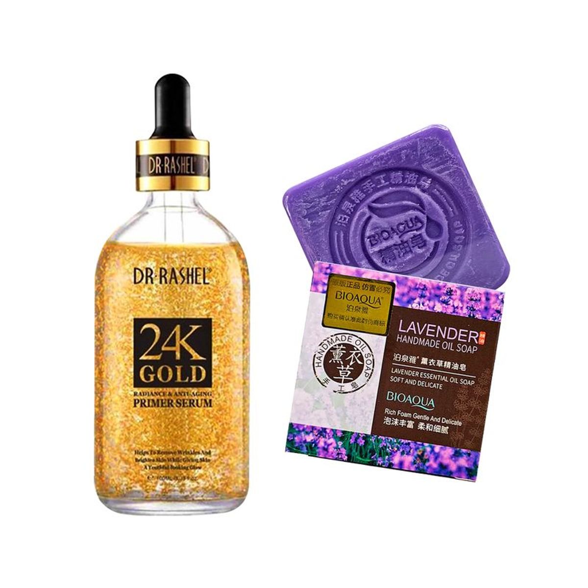 GENERICO - Suero Facial Antiarrugas 24k Oro + Jabón Natural con Lavanda