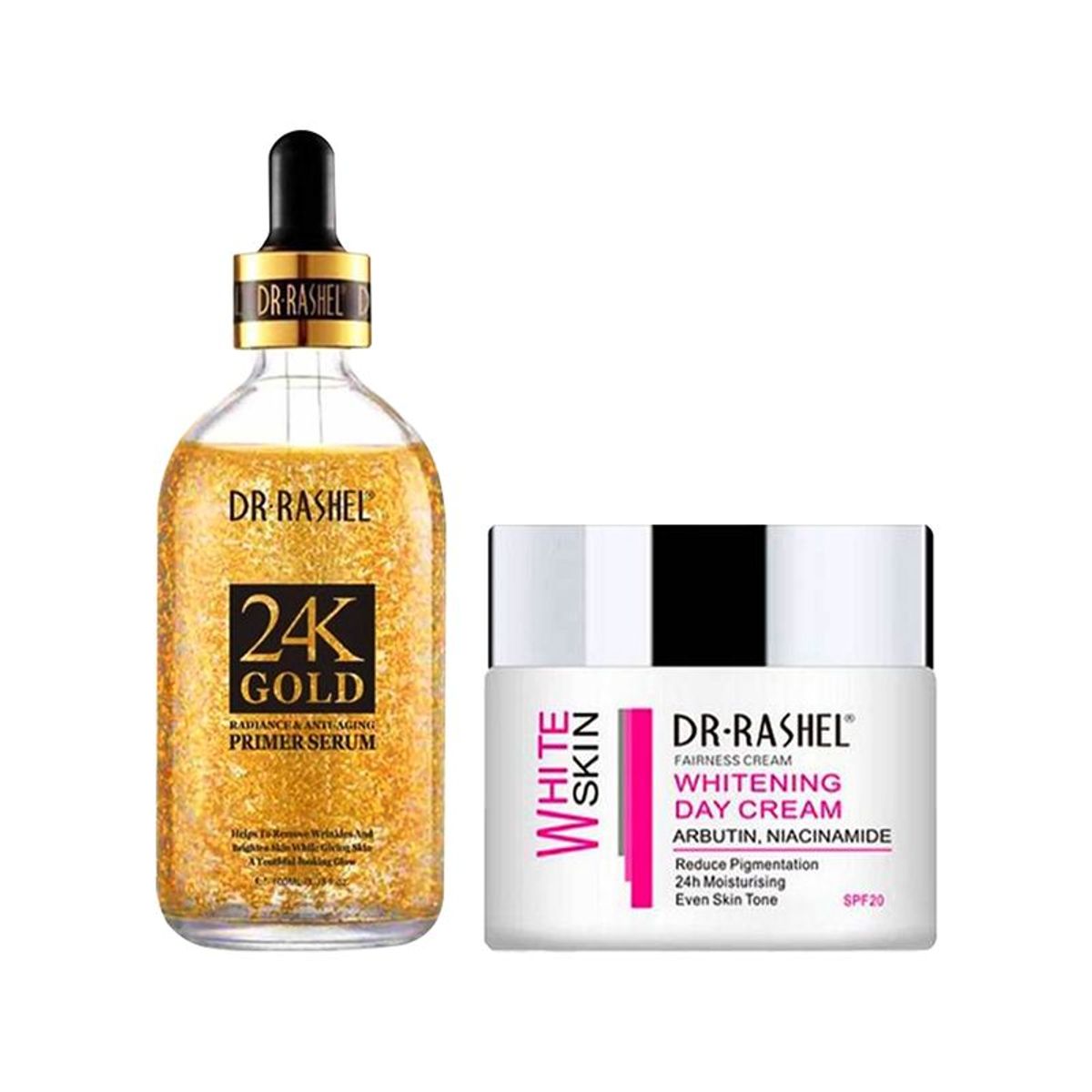 GENERICO - Suero Facial Antiarrugas 24k Oro + Crema Blanqueador de Día