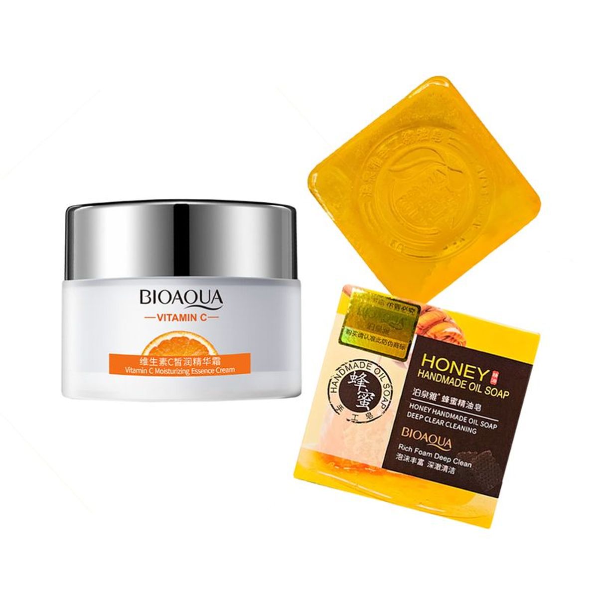 BIOAQUA - Crema Facial Hidratante Vitamina C + Jabón Natural con Miel