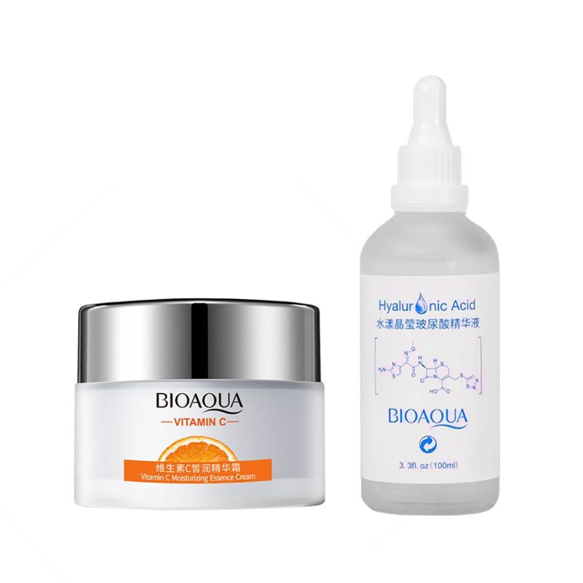 BIOAQUA - Crema Facial Hidratante Vitamina C + Serum Ácido Hialurónico