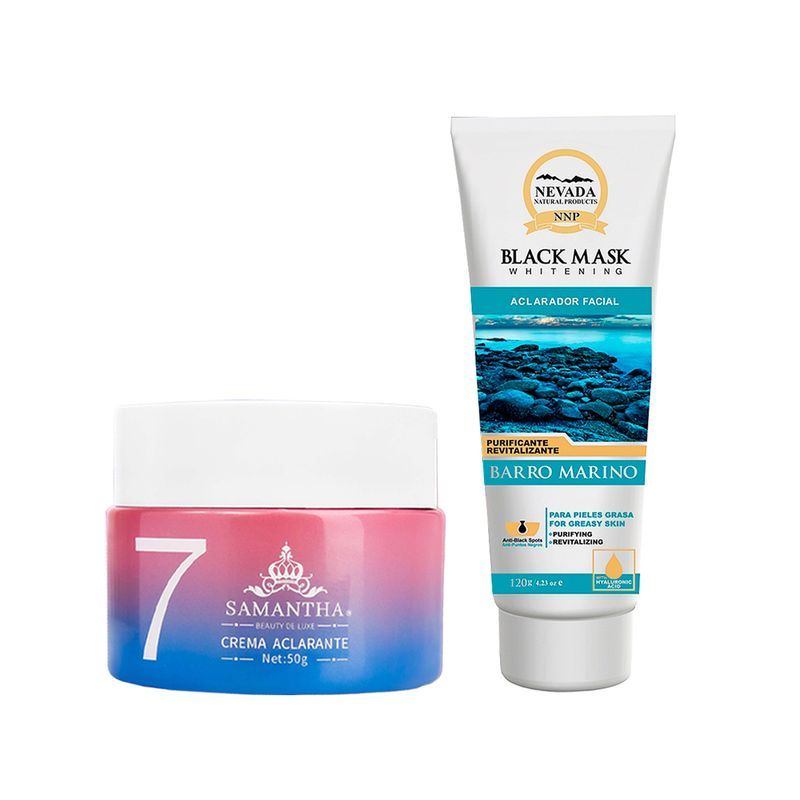 GENERICO - Crema Aclarante Facial + Mascarilla Negra de Barro marino