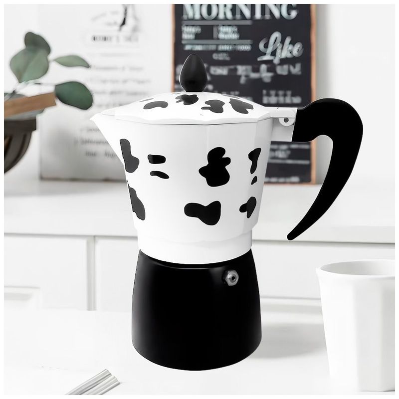 KELLER - Cafetera Italiana Moka Café Expreso de 300 ml Diseño Vaca CF8