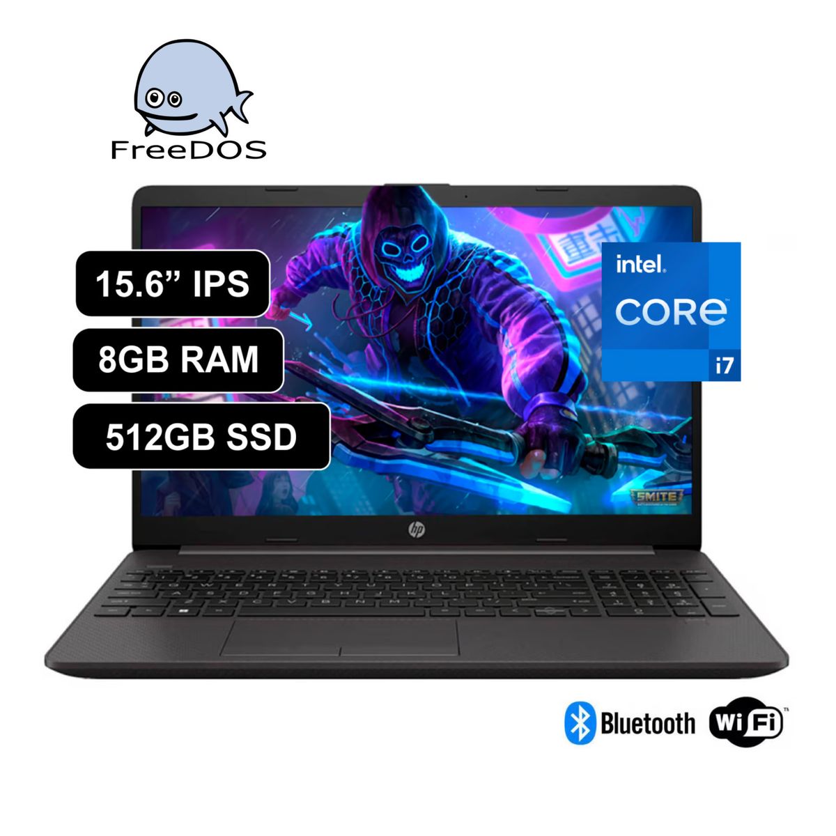 HP - LAPTOP HP 15.6” HD CORE i7-1255U 8GB RAM 512GB SSD FREEDOS 250 G9 (7C6J6LA#ABM)