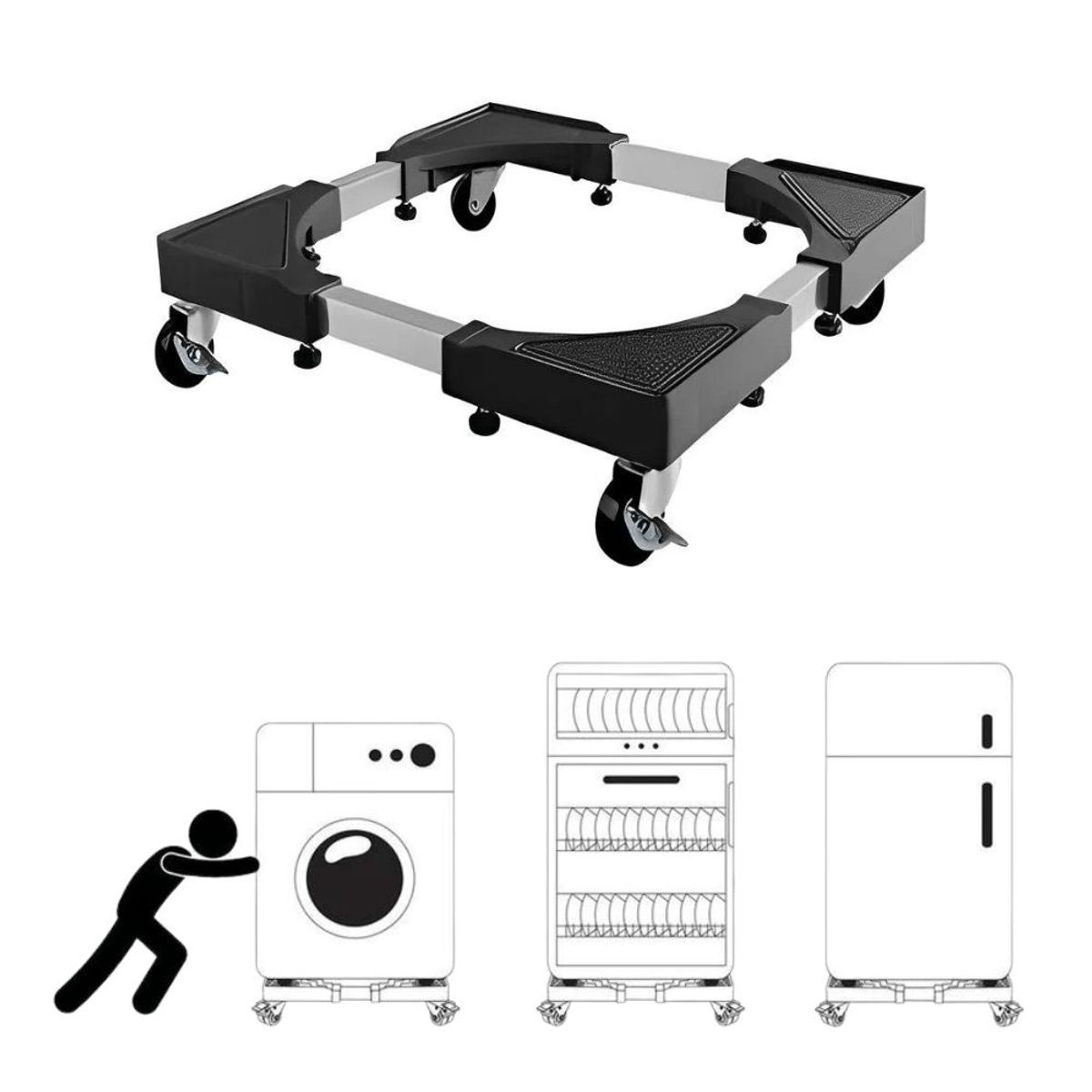 OEM - Base Ajustable con Ruedas Electrodomésticos 138 kg