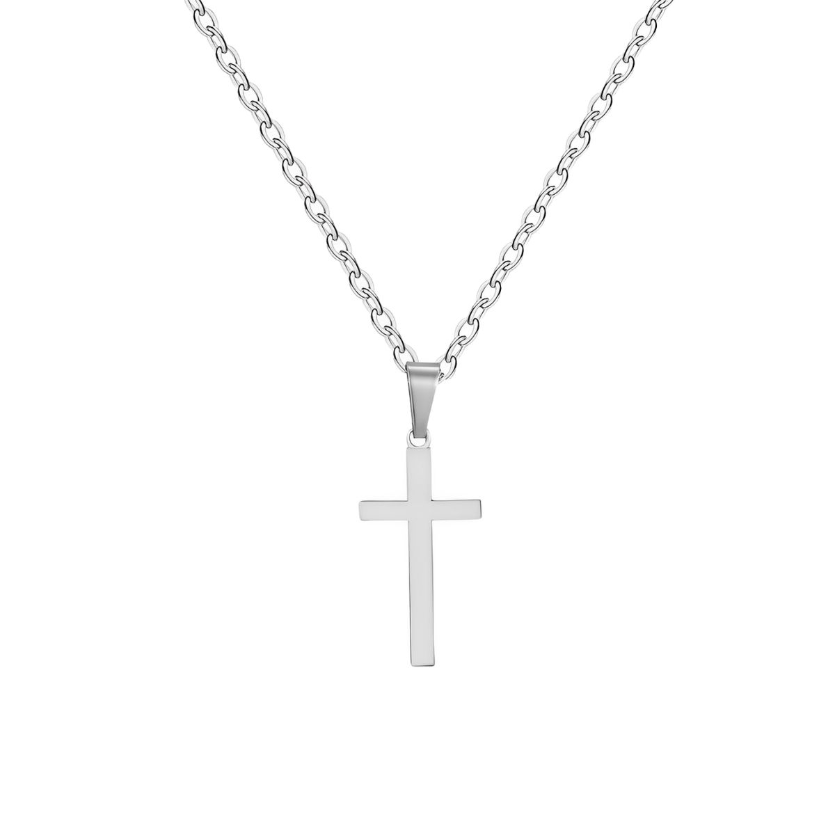 GENERICO - Collar Hombre Cruz Religioso Cristo Joya Regalo Plata 950
