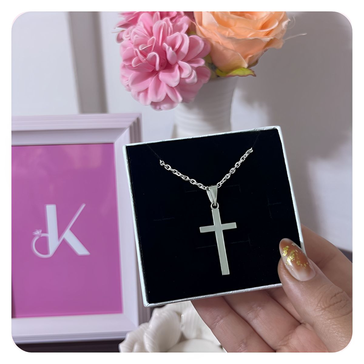 GENERICO - Collar Hombre Cruz Religioso Cristo Joya Regalo Plata 950