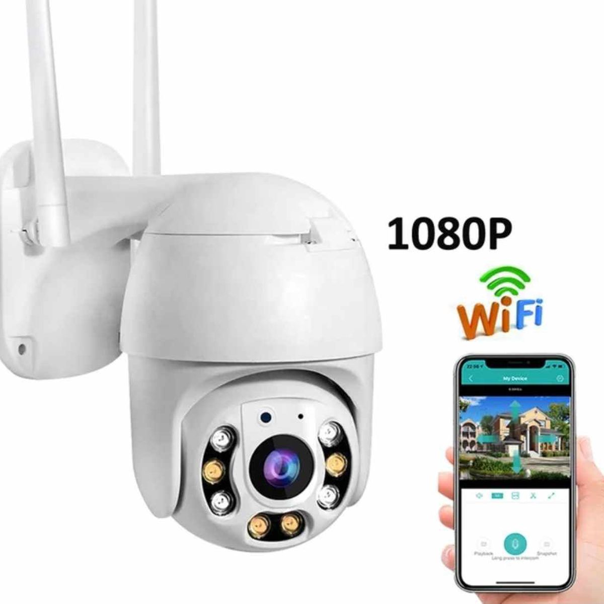 GENERICO - Camara Seguridad IP Full HD Exterior WiFi Sensor Movimiento Model-02