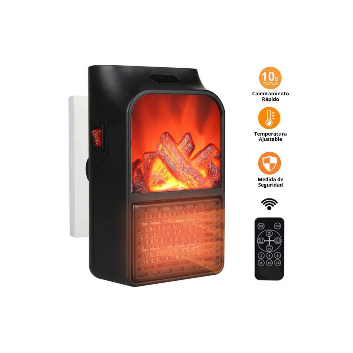 IMPORTADO MC - 2 Mini Calefactor Chimenea 1000W Eléctrico Portátil