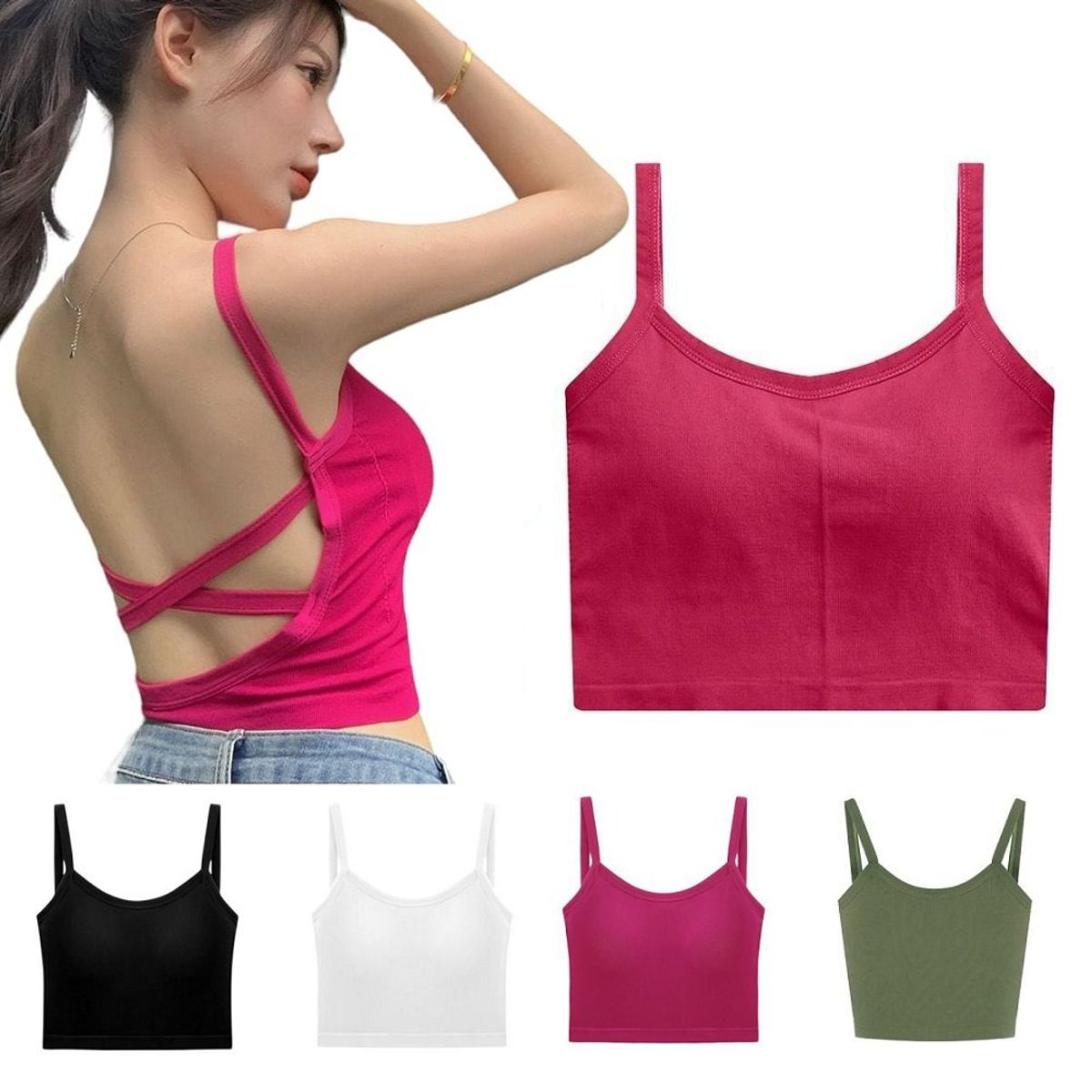 GENERICO - Top polo con tirantes abierto en la espalda para Mujer