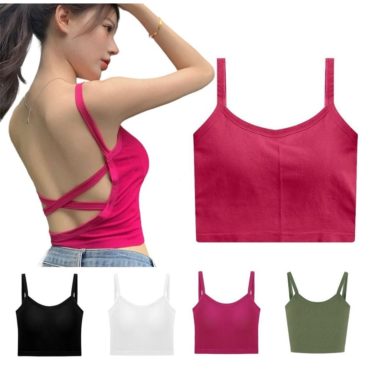 GENERICO - Top polo con tirantes abierto en la espalda para Mujer