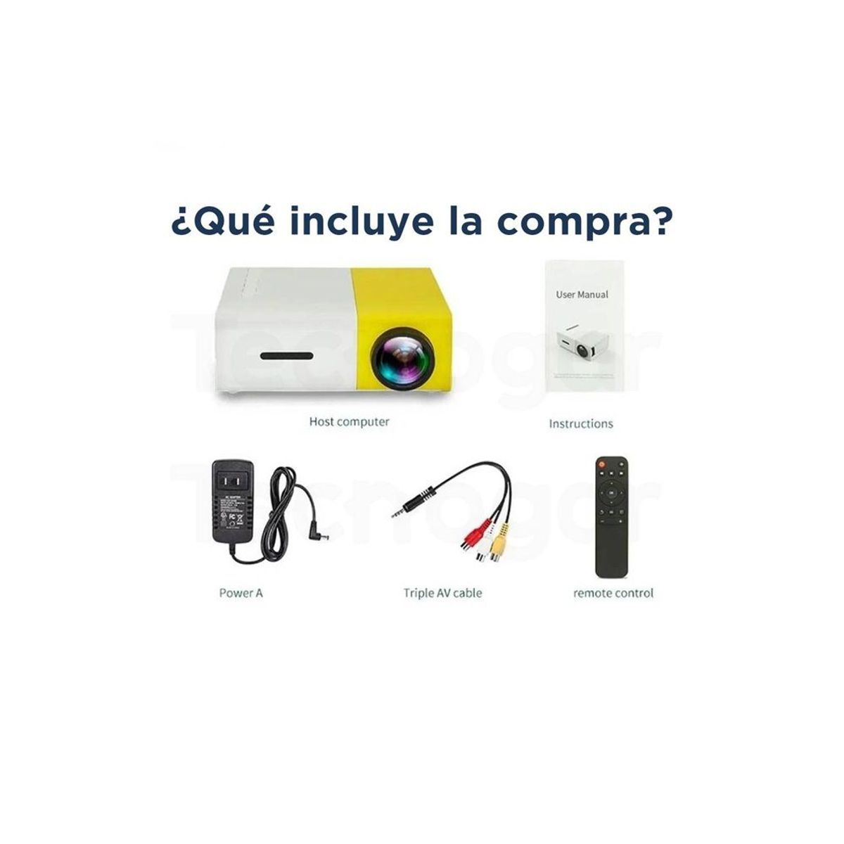 GENERICO - MINI PROYECTOR MULTIMEDIA PORTÁTIL 1080P LED HDMI USB SD