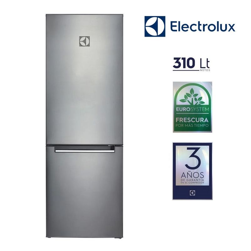 ELECTROLUX - Refrigeradora Electrolux Bottom Freezer Frost 310L Gris ERT32G2KSQS