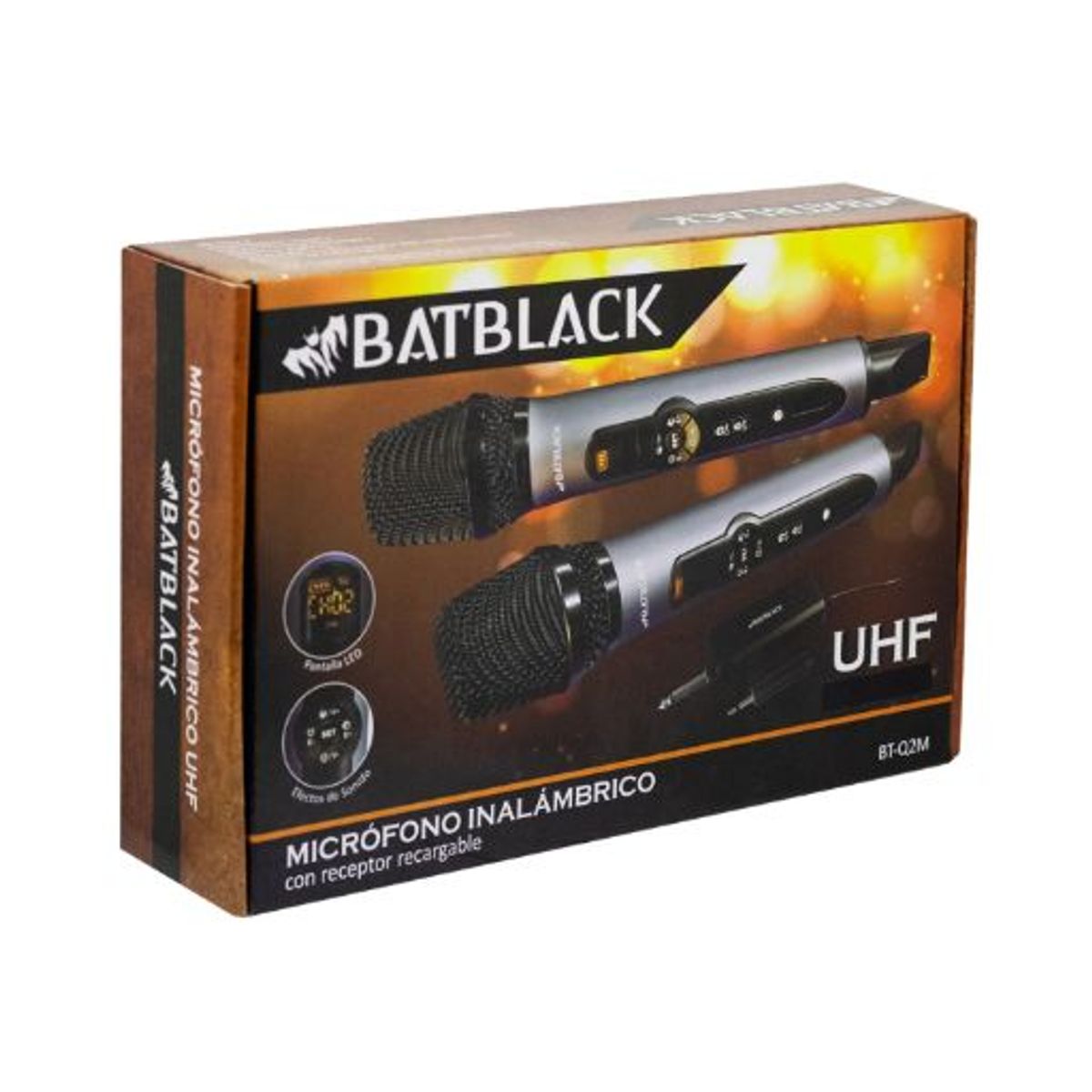 BATBLACK - Micrófono Inalámbrico UHF Dual BT-Q2M BATBLACK