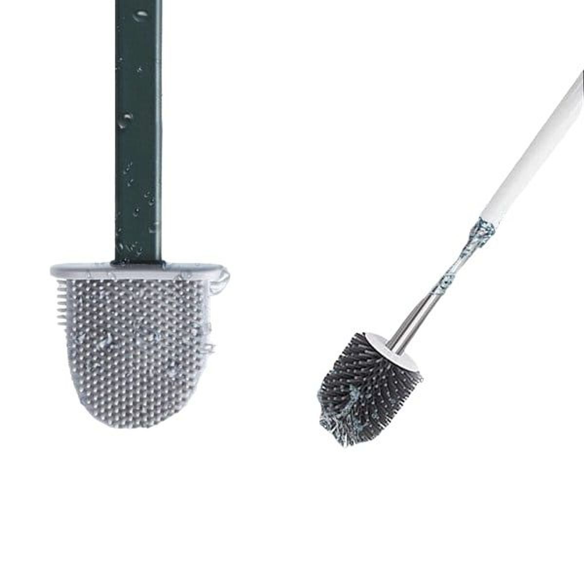 GENERICO - CEPILLO DE SILICONA PARA INODORO PARA BAÑO - VERDE